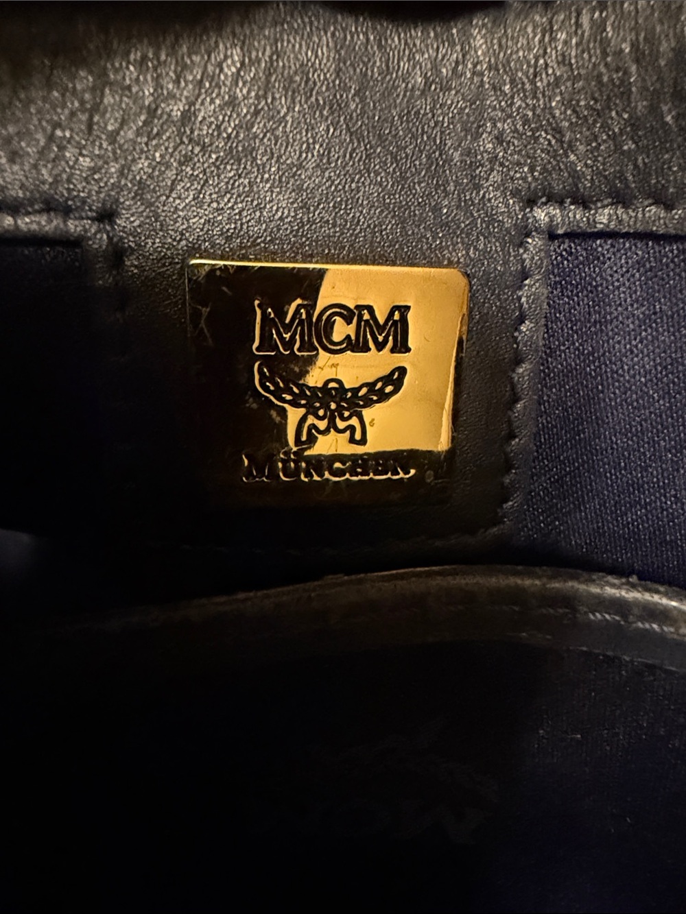 MCM Cream Visetos Satchel with Black Handles and Gold Hardware - Picture 5 of 7